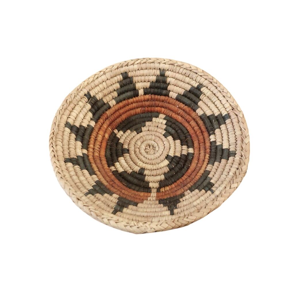 Vintage Hand Woven Navajo Coiled Ceremonial Wedding Basket 7" Native American